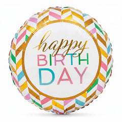 Metallic Celebration Happy Birthday Foil Balloon