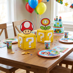 Super Mario Bros Question Block Table Centerpiece Kit, 4-Piece Set