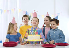 7 In. Burgundy Plastic Plates | Case of 600