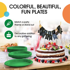 7 In. Emerald Green Plastic Plates | Case of 600