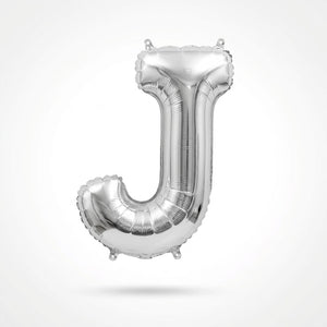 Silver Foil Letter "J" Balloon - Air Filled
