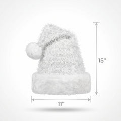 Deluxe White Tinsel Santa Hat