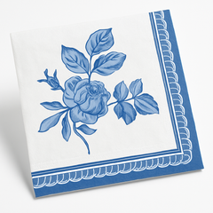 Blue Regency Floral Lunch Napkins