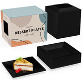 4.5 In. Black Square Plates | 600 Count
