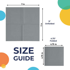 Silver Luncheon Napkins - 6.75 in. x 6.75 in. | 100 Count