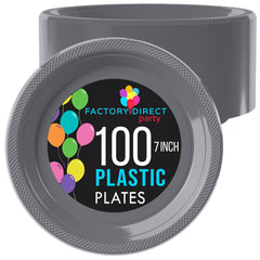 7 In. Silver Plastic Plates | 100 Count