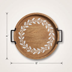 Rustic Christmas Holly Border Tray