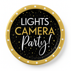 Hollywood Awards Night Dessert Plates - 6.75" Round, 8 Pack