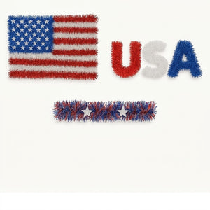 Patriotic Tinsel Decoration Kit