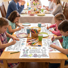 "Happy Easter" Kids Coloring Placemats - 24 Pack