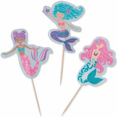 Enchanting Mermaid Cupcake Picks - 24 Count