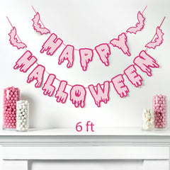 Pink Drip Letter Halloween Banner