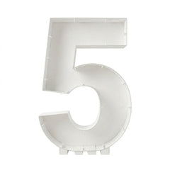 White Number "5" Balloon Mosaic Frame Kit | 33"