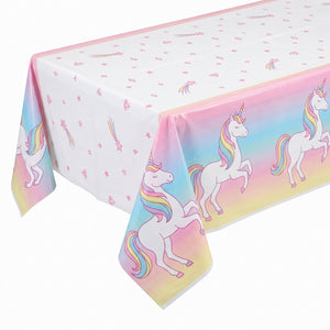 Enchanted Unicorn Plastic Table Cover - 54" x 96"