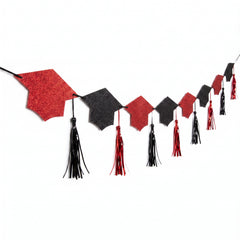 Red Grad Cap Tassel Banner - 12 In.