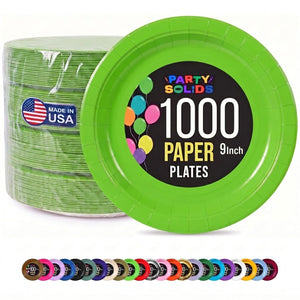 9 in. Lime Green Paper Plates | Case of 1000