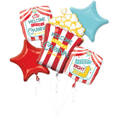 Carnival Theme Foil Balloon Bouquet - 5 Piece Set