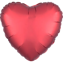Satin Sangria Heart Foil Balloon - 18-Inch