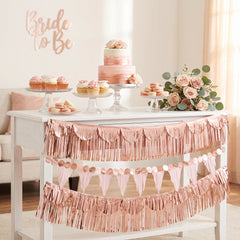 Rose Gold Fringe Banner Kit - Elegant Party Backdrop