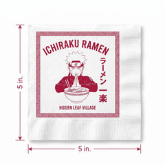 Naruto Themed Beverage Napkins - 16-Pack - 5 In. X 5 In.