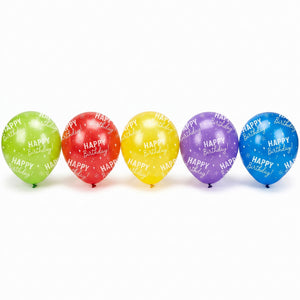 Vibrant Confetti Happy Birthday Latex Balloons, 11-Inch, 15-Pack
