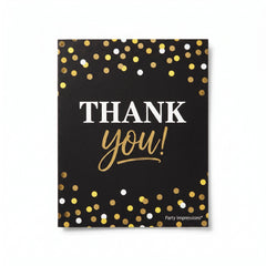 Black and Gold Birthday Thank You Card