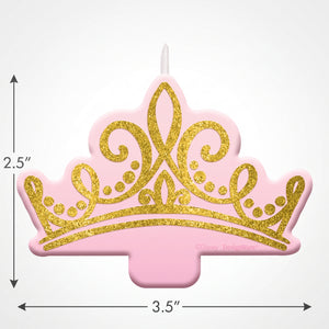 Glitter Princess Crown Birthday Candle