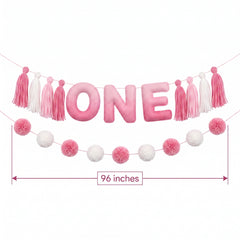 Pink Felt "ONE" Banner for Baby's First Birthday