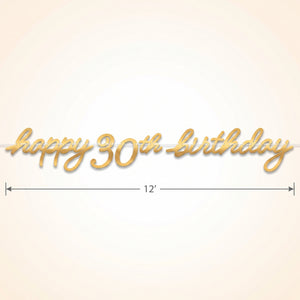Golden Age 30th Birthday Letter Banner - Elegant Gold Decoration