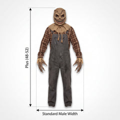 Men's Sinister Scarecrow Halloween Costume with Mask and Gloves