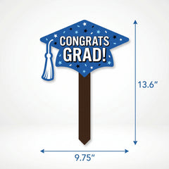 "Congrats Grad" Royal Blue Lawn Sign