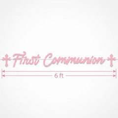 Elegant Pink First Communion Banner