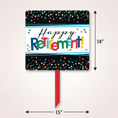 Colorful "Happy Retirement" Yard Sign with Sturdy Stake