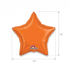 Vibrant Orange Star Foil Balloon - 19 Inches