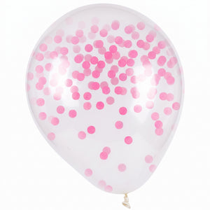 Pink Confetti Latex Balloons - Pack of 6