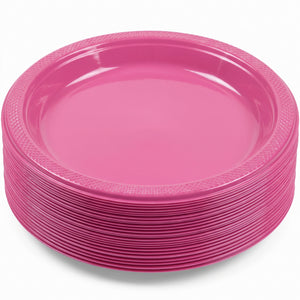 Bright Pink 7" Plastic Dessert Plates, 20 Pack