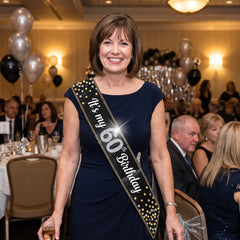 Black & Silver "It's My 60th Birthday" Sparkling Celebration Sash