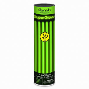 Green Glow Sticks - 8 Inch, 36-Pack