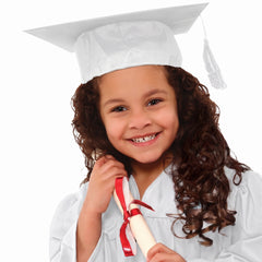 Classic White Graduation Cap with Tassel