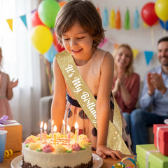Glitter Gold Birthday Sash for Kids