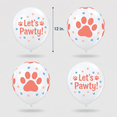Let's Pawty! Latex Balloons for Kids Birthday
