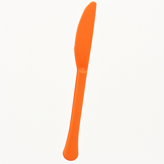 Heavyweight Orange Plastic Knives - Mid Cut Design