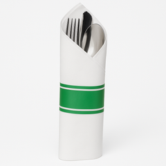 Premium Festive Green Rolled Cutlery Set