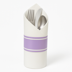 Lavender Premium Rolled Cutlery Set with Guest Towel