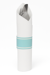 Premium Rolled Cutlery Set with Guest Towel - Robins Egg Blue