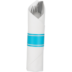 Caribbean Blue Premium Rolled Cutlery Set