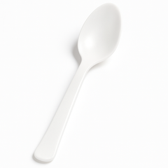 Frosty White Plastic Spoon - Solid Color Cutlery