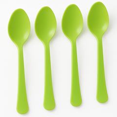 Kiwi Green Plastic Spoons - Solid Color Collection