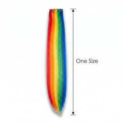 Vibrant Rainbow Hair Extension - Synthetic, Easy Attachment