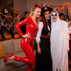 Adult Red Glossy Catsuit - M/L Halloween Costume